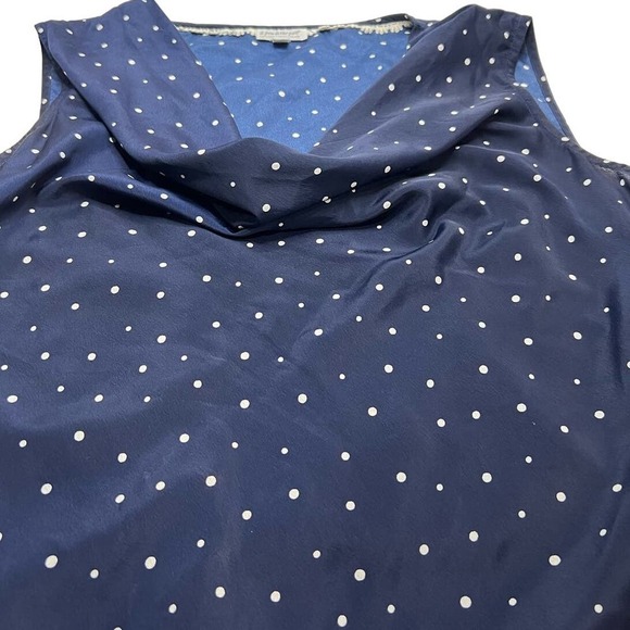 Pea In The Pod Maternity Navy Polka Dot Retro Sleeveless Shirt Half Size Medium - Picture 3 of 8